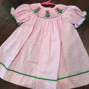 Size 6 months Christmas Smocked Dress